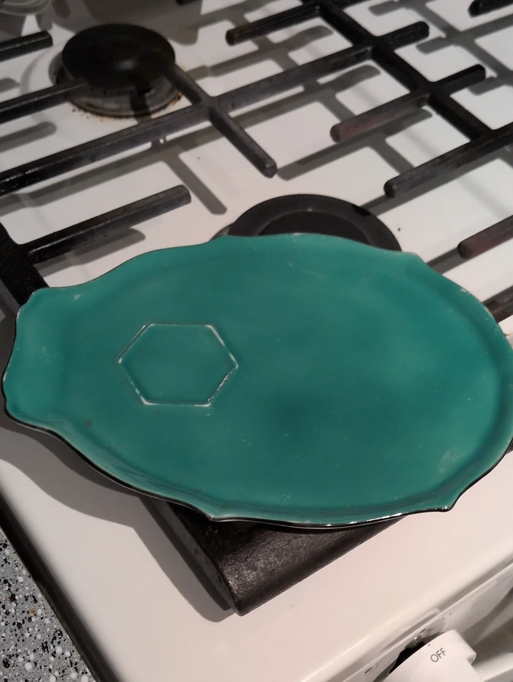 Vintage Czechoslovakia Teal Porcelain Snack Set - 3 Cups & Plates